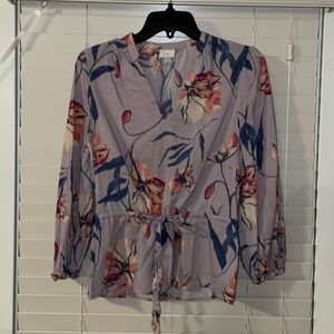 Lavender floral blouse